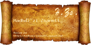 Hadházi Zsanett névjegykártya